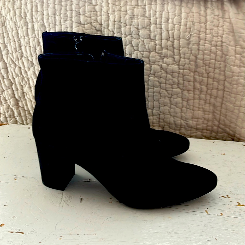Paul Green Black Suede Booties, 7.5